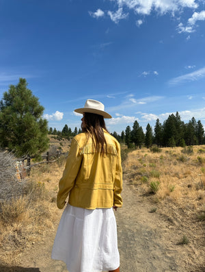 Yellow 70s Leather Jacket