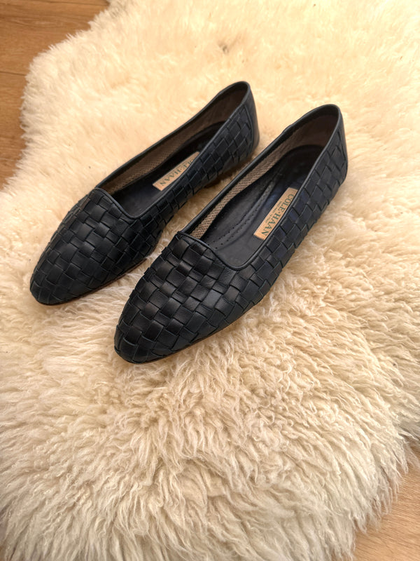 Vintage Hand Made Woven Leather Flats