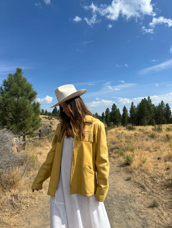 Yellow 70s Leather Jacket