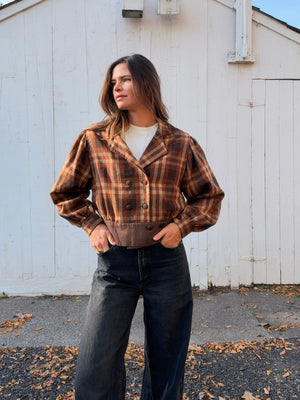 Vintage Handmade Wool Plaid Jacket