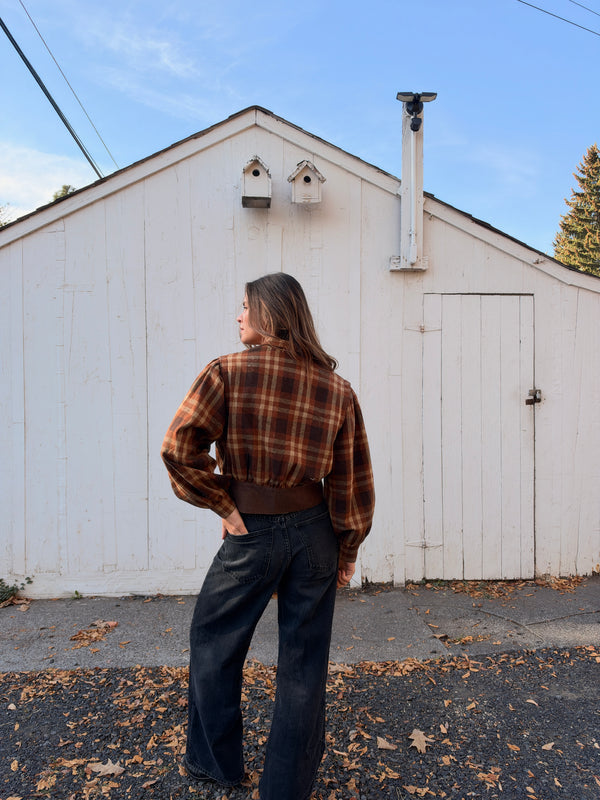 Vintage Handmade Wool Plaid Jacket