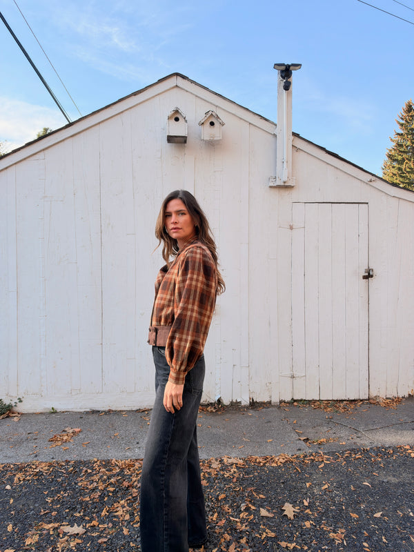 Vintage Handmade Wool Plaid Jacket