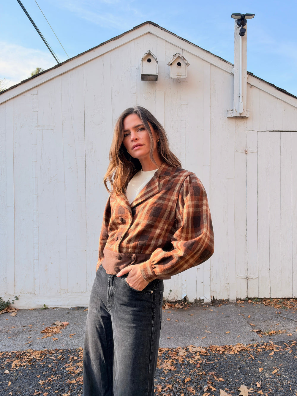 Vintage Handmade Wool Plaid Jacket