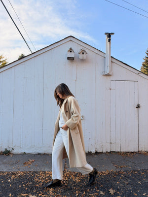 Vintage wool mohair coat side profile