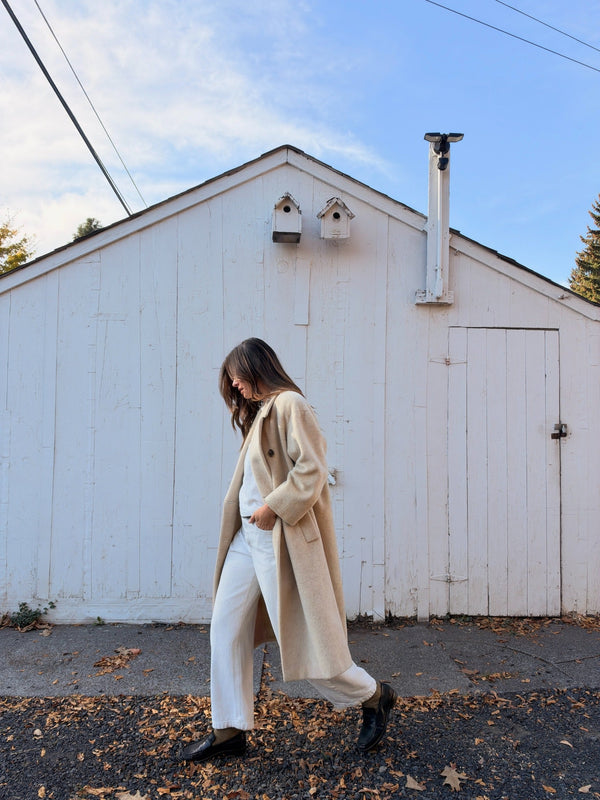 Vintage wool mohair coat side profile