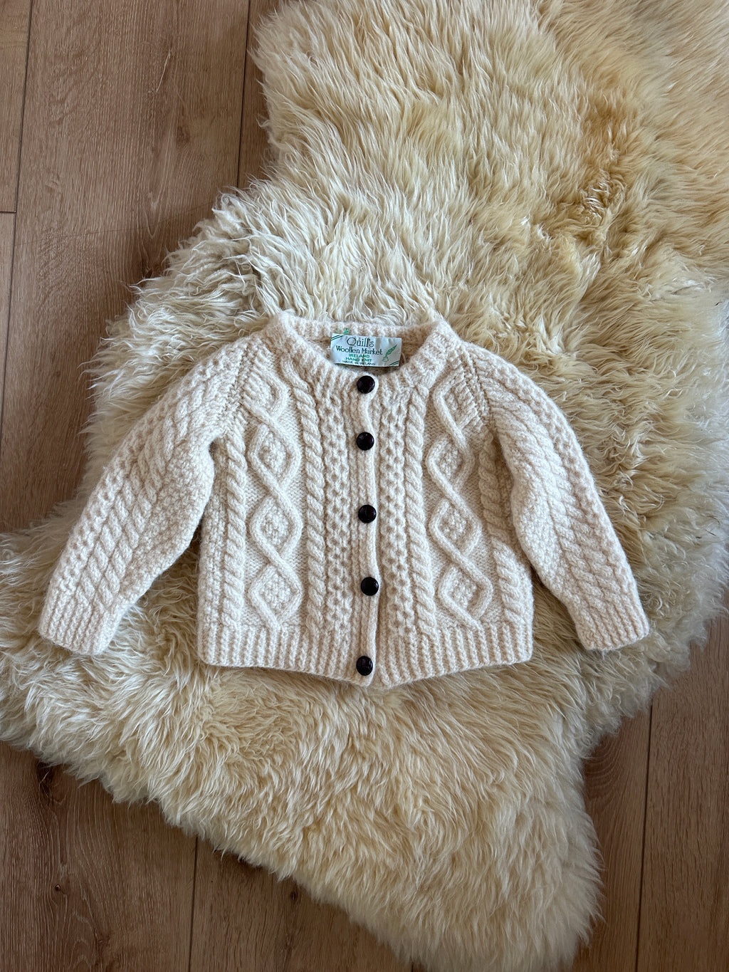 Toddler Handknit Wool Cardigan (1-2y)