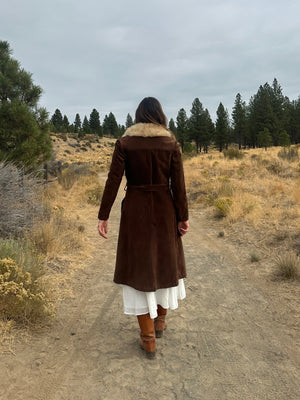 70s Suede Belted Coat