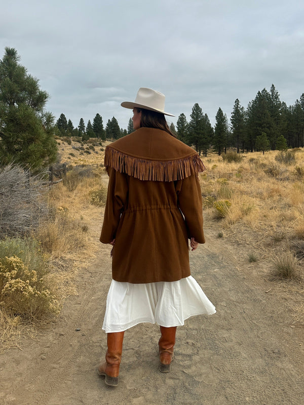 Vintage Wool Fringe Coat