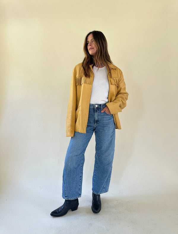 Yellow 70s Leather Jacket