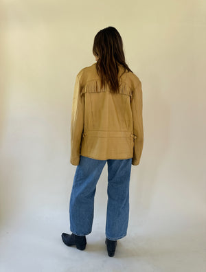 Yellow 70s Leather Jacket