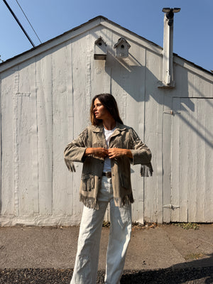 Vintage Suede Fringe Jacket