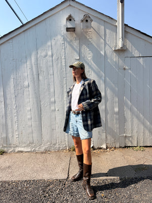 Vintage Wool Plaid Blazer