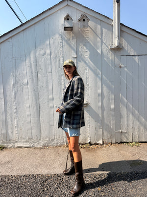 Vintage Wool Plaid Blazer