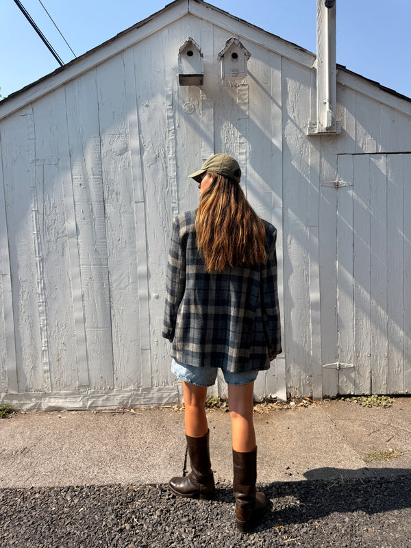 Vintage Wool Plaid Blazer
