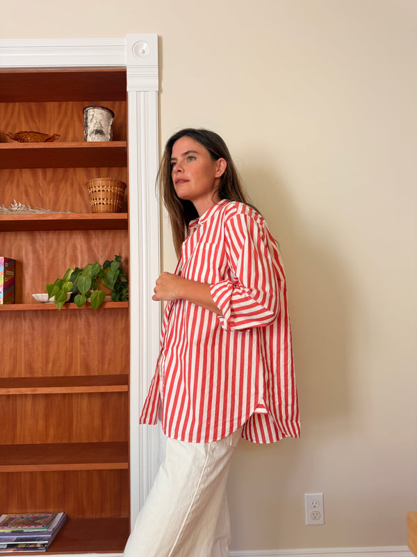 Sézane Striped Button-Down Shirt