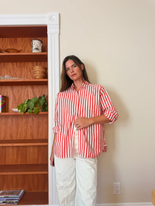 Sézane Striped Button-Down Shirt