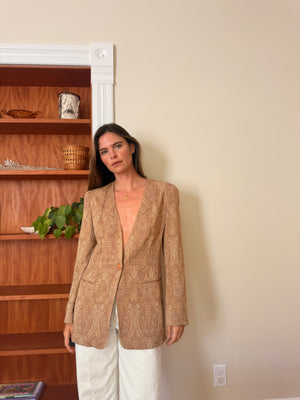 Vintage Tonal Jacquard Blazer