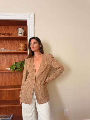 Vintage Tonal Jacquard Blazer