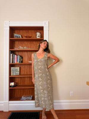Vintage Fish Print Maxi Dress