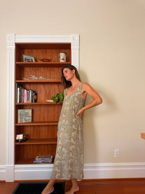 Vintage Fish Print Maxi Dress