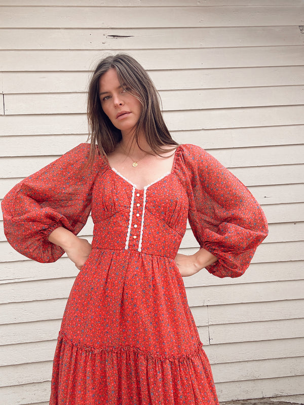 Vintage Floral Prairie Dress