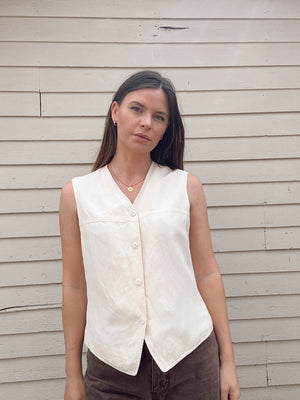 Vintage Silk-Linen Vest