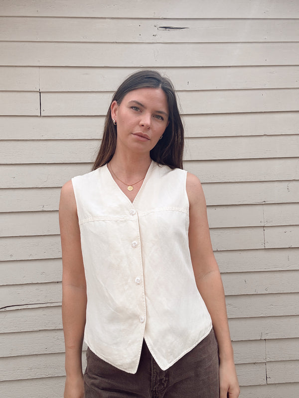 Vintage Silk-Linen Vest