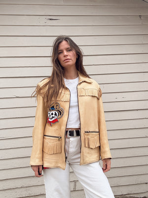 Vintage Buckskin Fringe Jacket