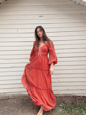 Vintage Floral Prairie Dress