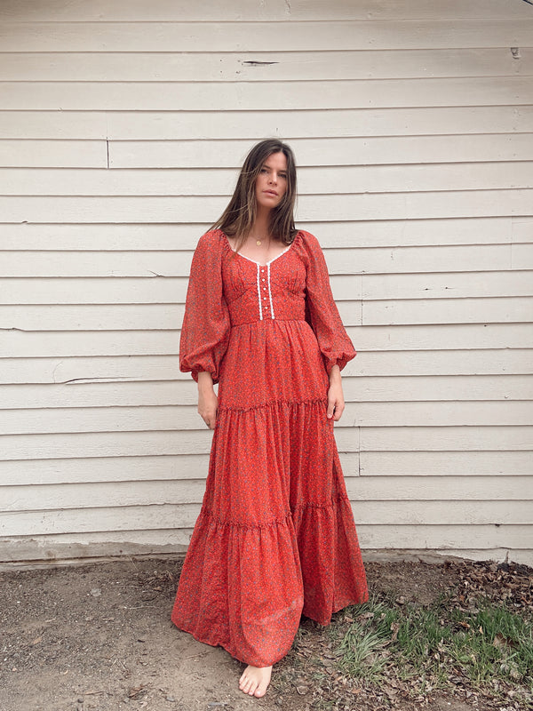 Vintage Floral Prairie Dress