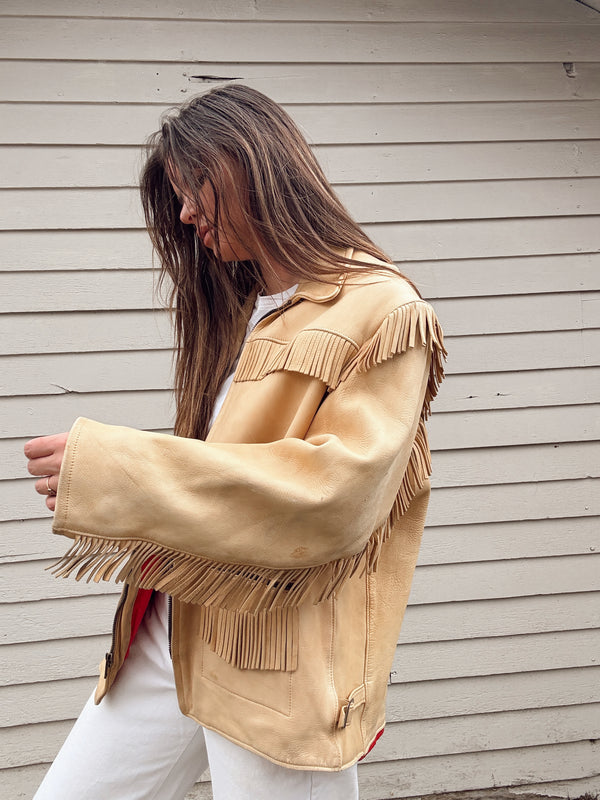 Vintage Buckskin Fringe Jacket