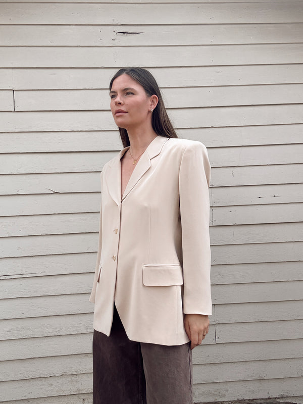 Vintage Silk Longline Blazer