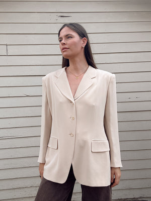 Vintage Silk Longline Blazer