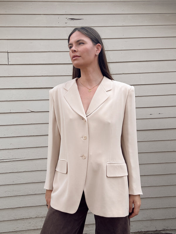 Vintage Silk Longline Blazer