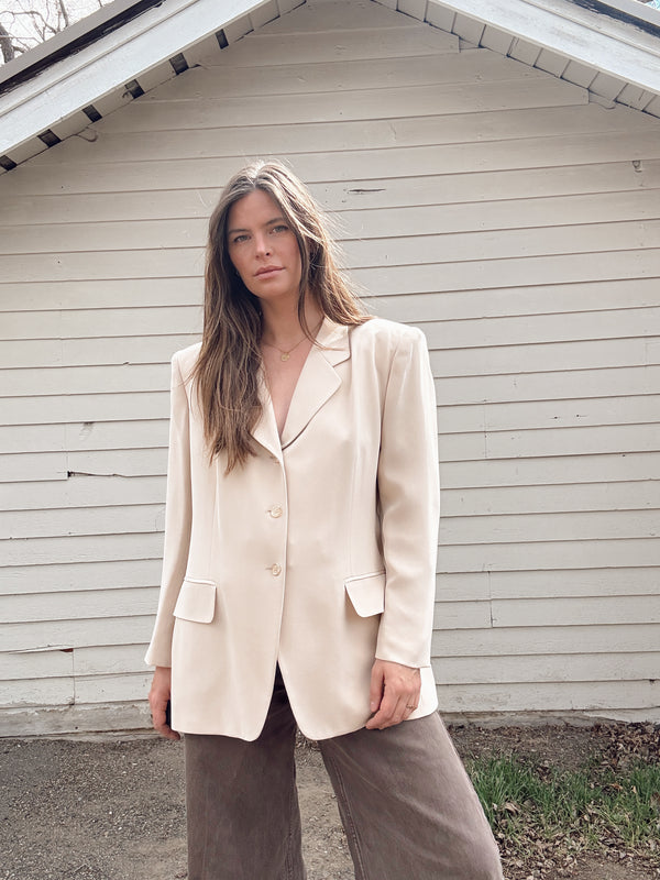 Vintage Silk Longline Blazer