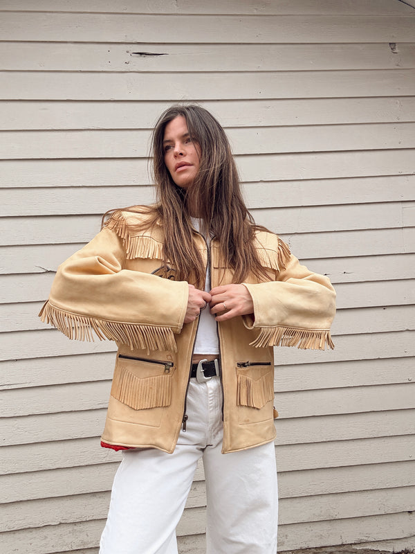 Vintage Buckskin Fringe Jacket