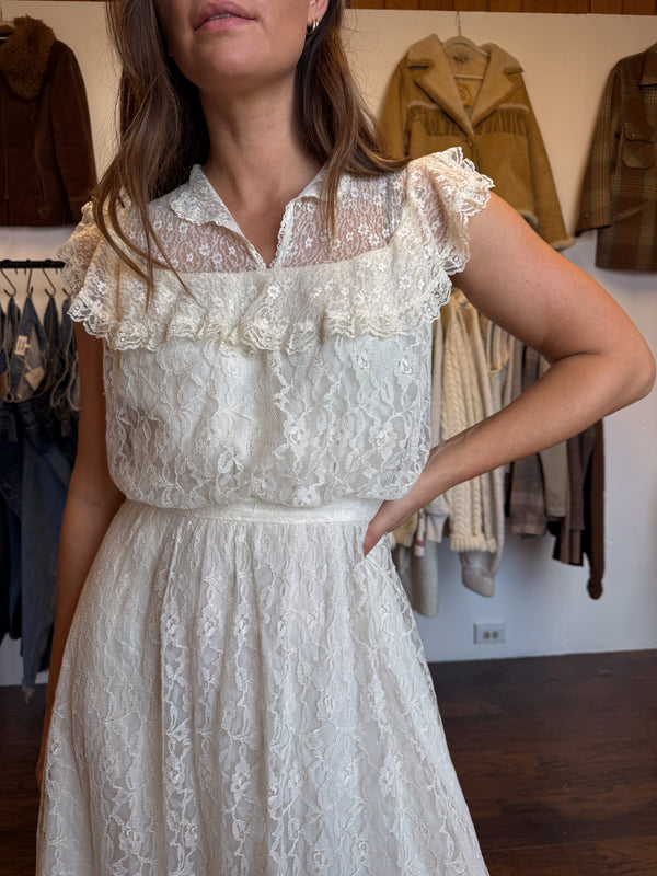 70s Gunne Sax Lace Dress