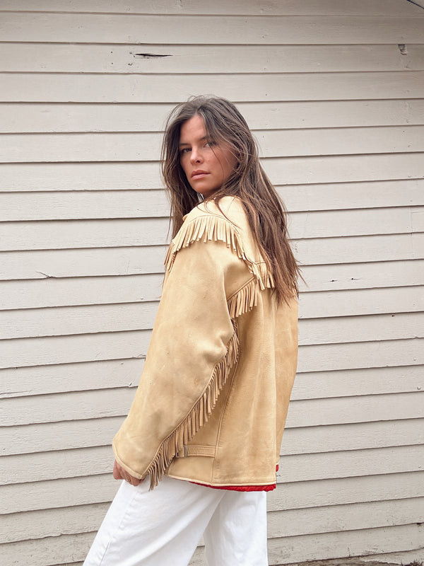 Vintage Buckskin Fringe Jacket