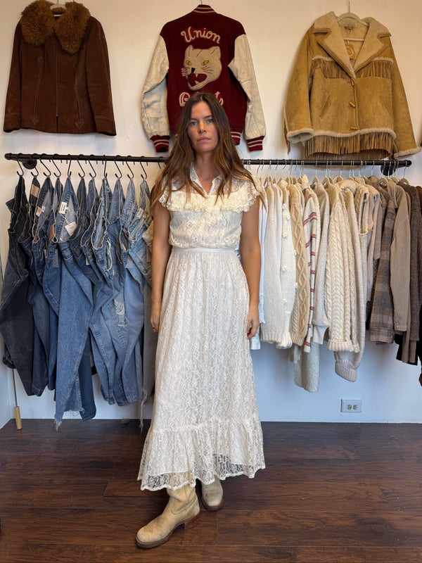 70s Gunne Sax Lace Dress