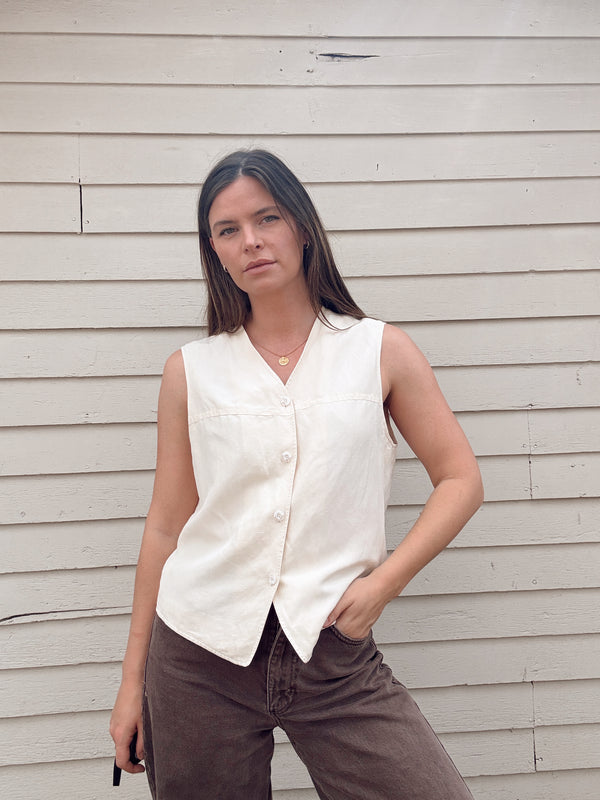 Vintage Silk-Linen Vest