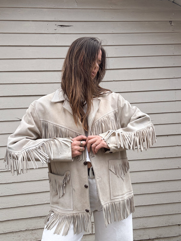 Vintage Suede Fringe Jacket