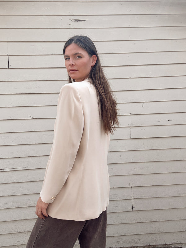 Vintage Silk Longline Blazer